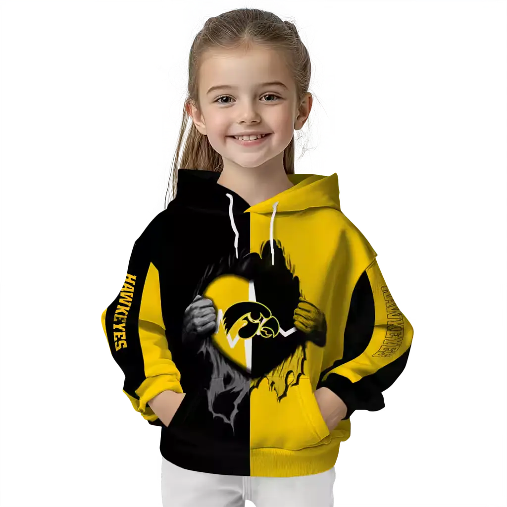 iowa hawkeyes heartbeat graphic black hoodie top rated iowa hawkeyes heartbeat graphic black hoodie top rated