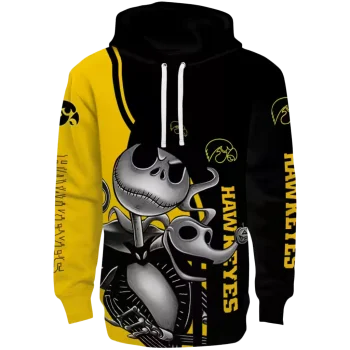 iowa hawkeyes jack skellington black hoodie best selling