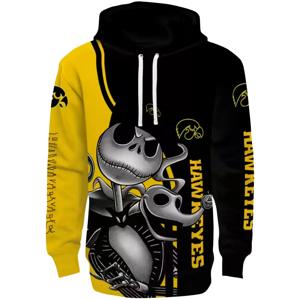 iowa hawkeyes jack skellington black hoodie best selling iowa hawkeyes jack skellington black hoodie best selling