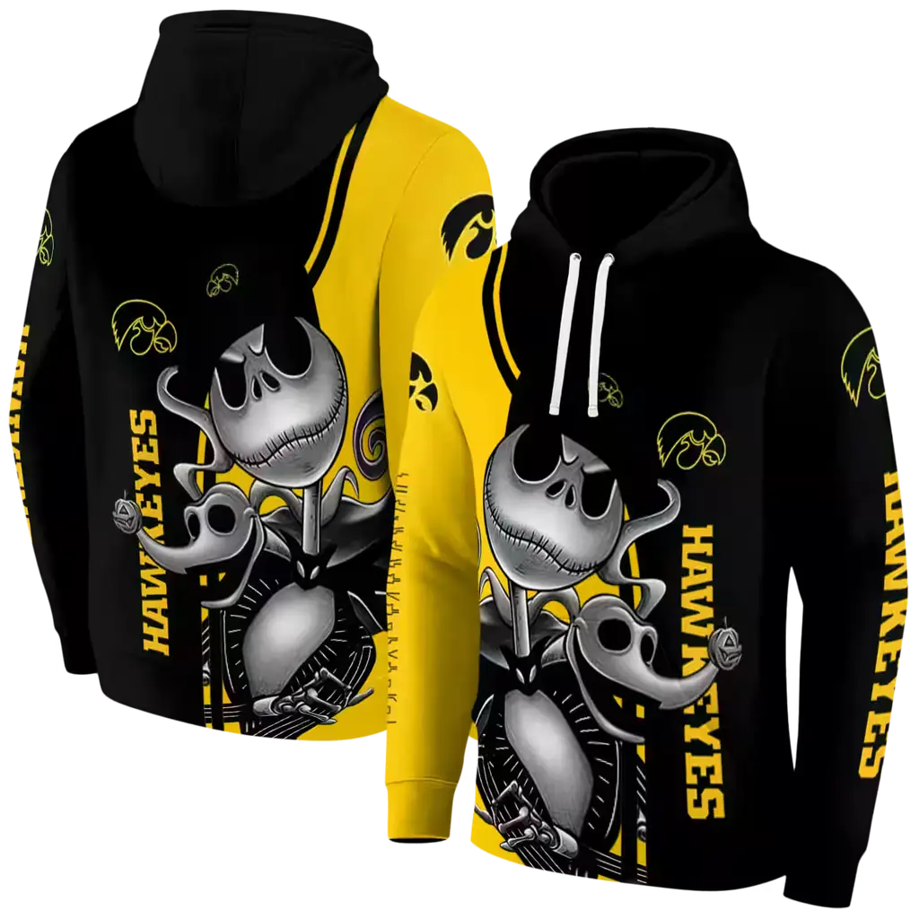 iowa hawkeyes jack skellington black hoodie fashion forward iowa hawkeyes jack skellington black hoodie fashion forward