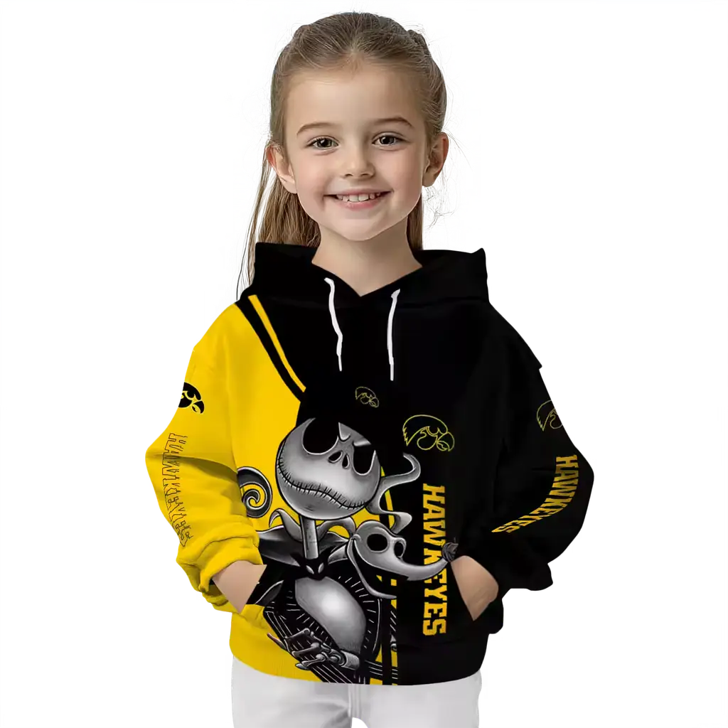 iowa hawkeyes jack skellington black hoodie top rated iowa hawkeyes jack skellington black hoodie top rated