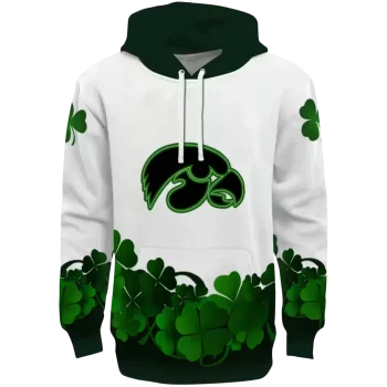 iowa hawkeyes lucky motif white green hoodie best selling