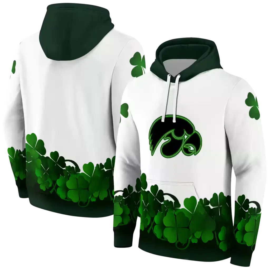 iowa hawkeyes lucky motif white green hoodie fashion forward iowa hawkeyes lucky motif white green hoodie fashion forward