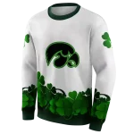 iowa hawkeyes lucky motif white green hoodie best selling