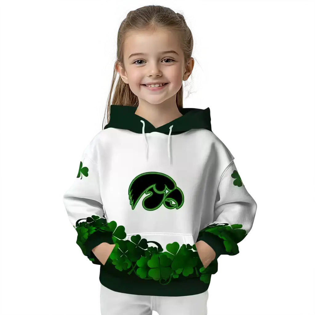 iowa hawkeyes lucky motif white green hoodie top rated iowa hawkeyes lucky motif white green hoodie top rated