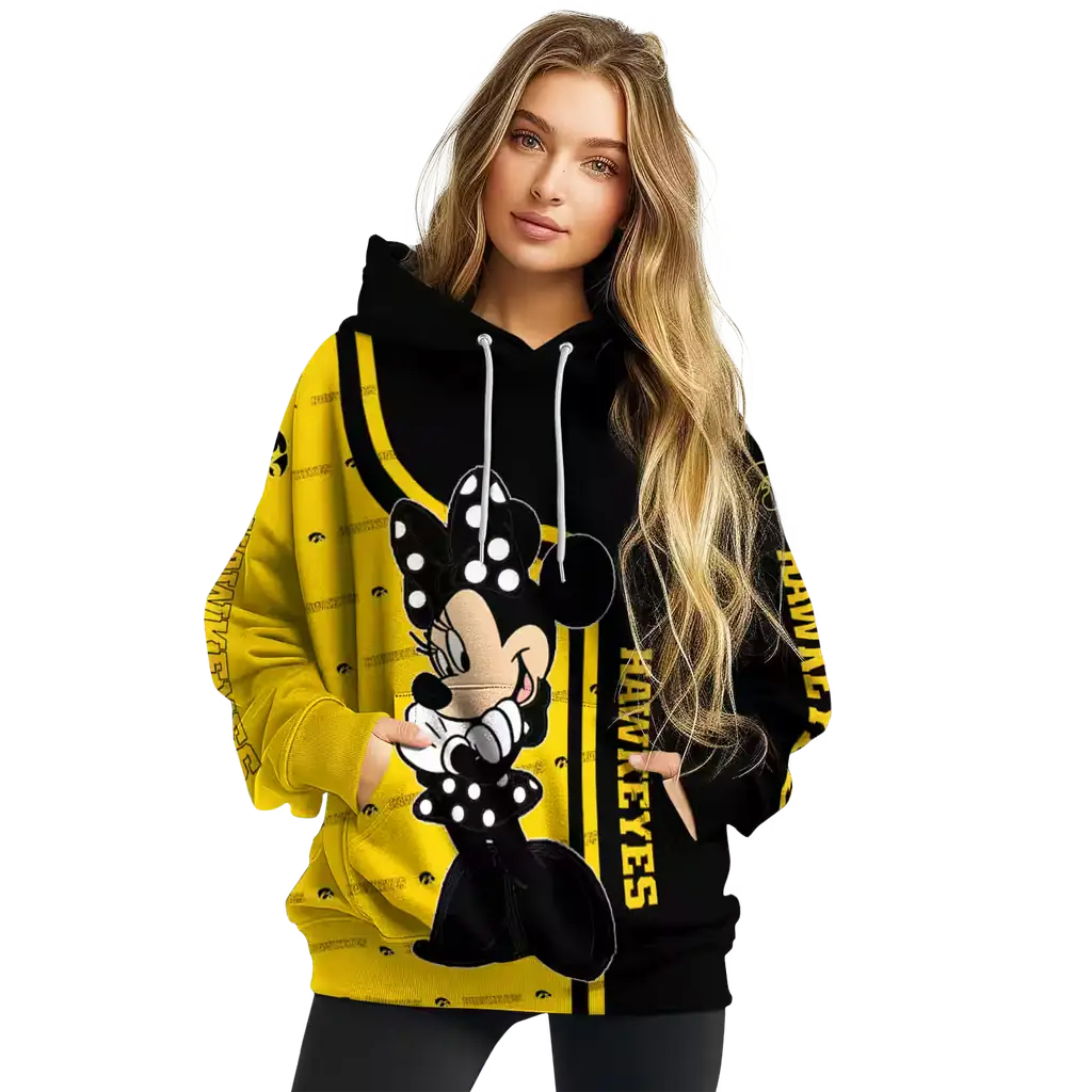 iowa hawkeyes minnie mouse black hoodie high quality iowa hawkeyes minnie mouse black hoodie high quality