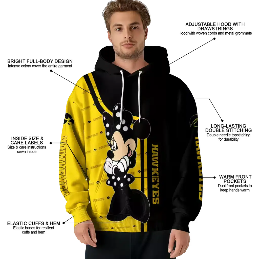 iowa hawkeyes minnie mouse black hoodie latest model iowa hawkeyes minnie mouse black hoodie latest model