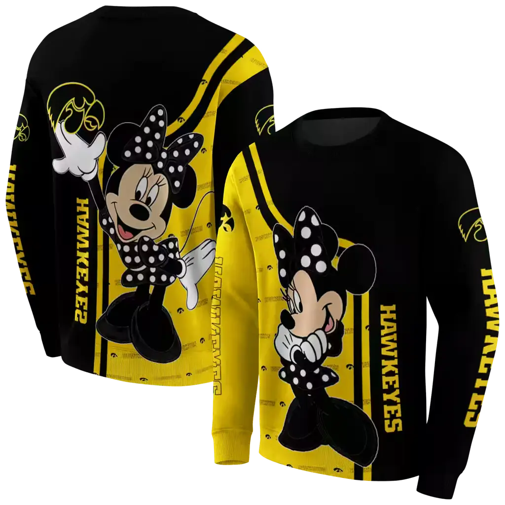 iowa hawkeyes minnie mouse black hoodie premium grade iowa hawkeyes minnie mouse black hoodie premium grade