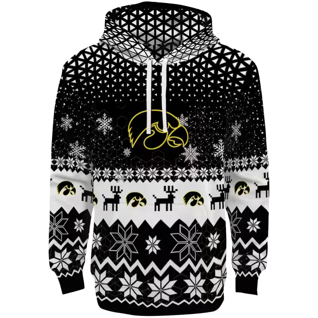 iowa hawkeyes reindeer motif black hoodie best selling iowa hawkeyes reindeer motif black hoodie best selling