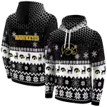 iowa hawkeyes reindeer motif black hoodie best selling