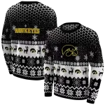iowa hawkeyes reindeer motif black hoodie best selling