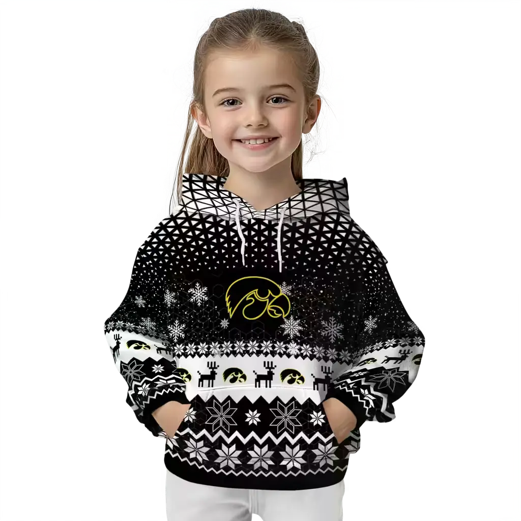 iowa hawkeyes reindeer motif black hoodie top rated iowa hawkeyes reindeer motif black hoodie top rated