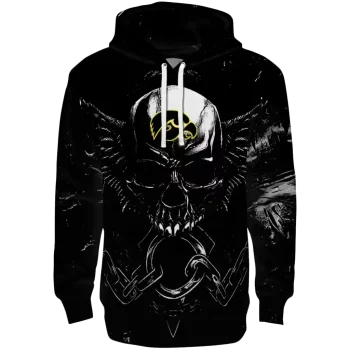 iowa hawkeyes skull artwork black hoodie best selling