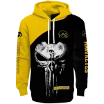 iowa hawkeyes skull punisher gold black hoodie best selling