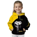 iowa hawkeyes skull punisher gold black hoodie best selling