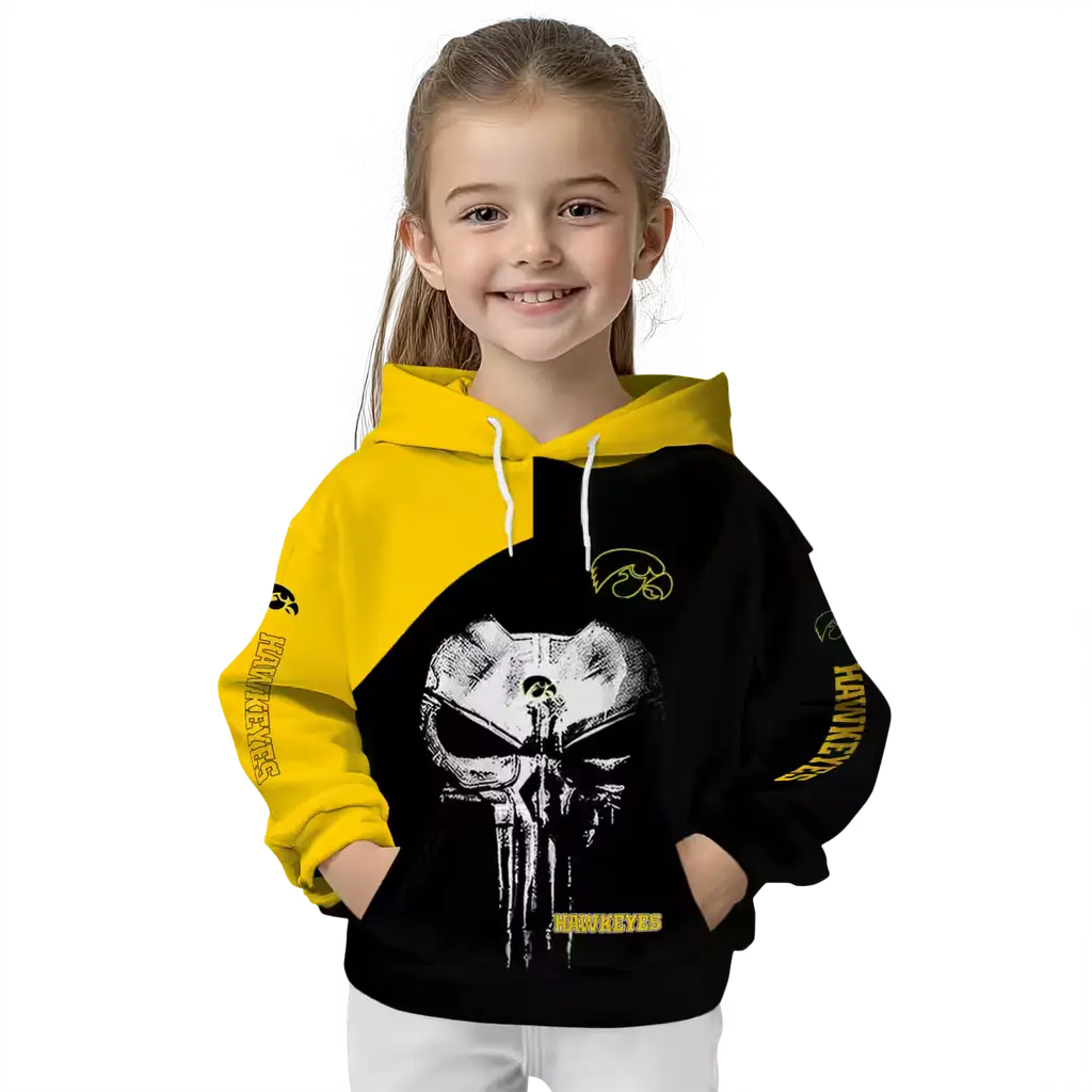iowa hawkeyes skull punisher gold black hoodie top rated iowa hawkeyes skull punisher gold black hoodie top rated