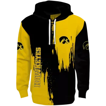iowa hawkeyes splatter effect black hoodie best selling