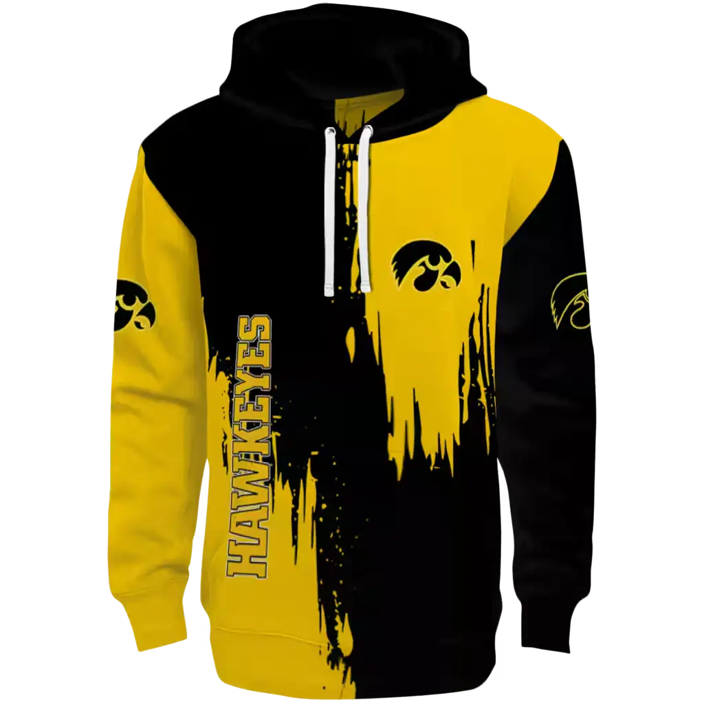 iowa hawkeyes splatter effect black hoodie best selling iowa hawkeyes splatter effect black hoodie best selling