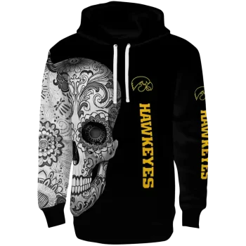 iowa hawkeyes sugar skull black hoodie best selling