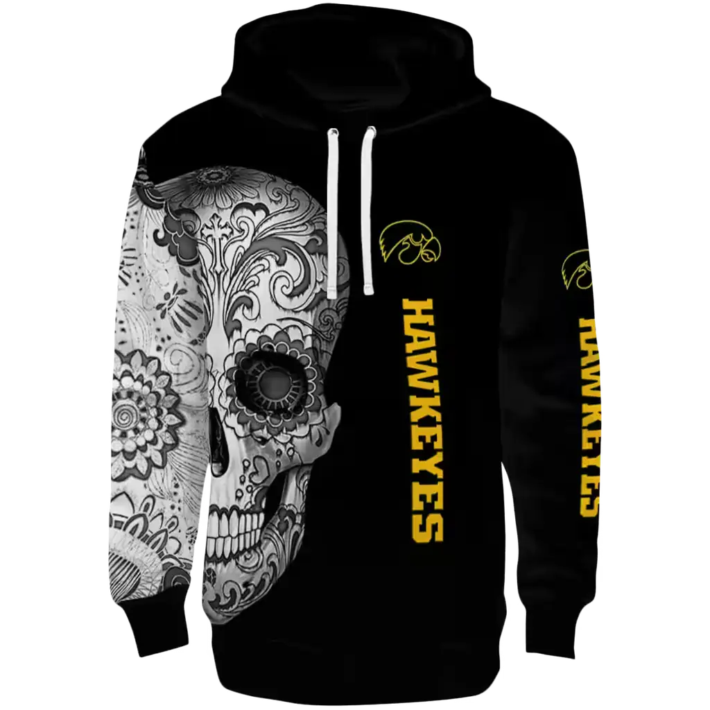 iowa hawkeyes sugar skull black hoodie best selling iowa hawkeyes sugar skull black hoodie best selling