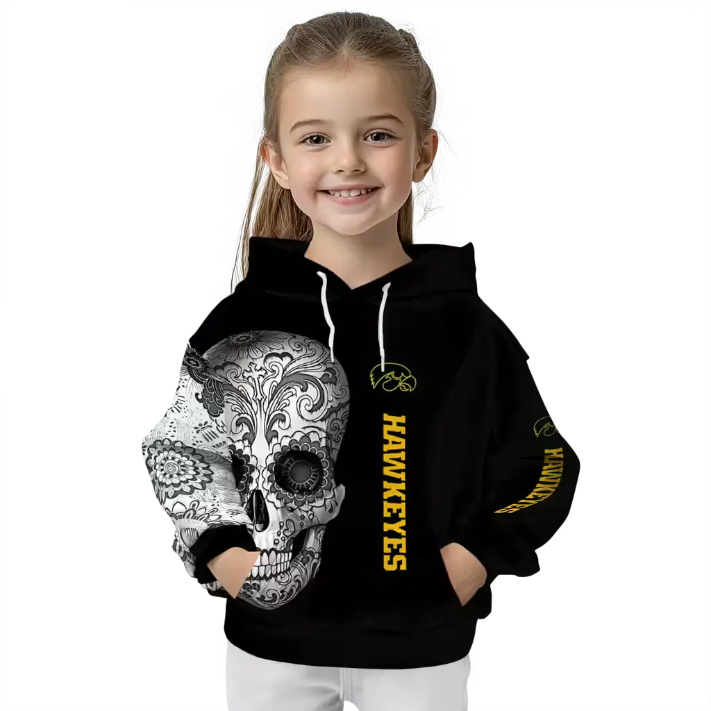iowa hawkeyes sugar skull black hoodie top rated iowa hawkeyes sugar skull black hoodie top rated