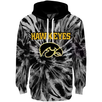 iowa hawkeyes tie dye pattern black hoodie best selling