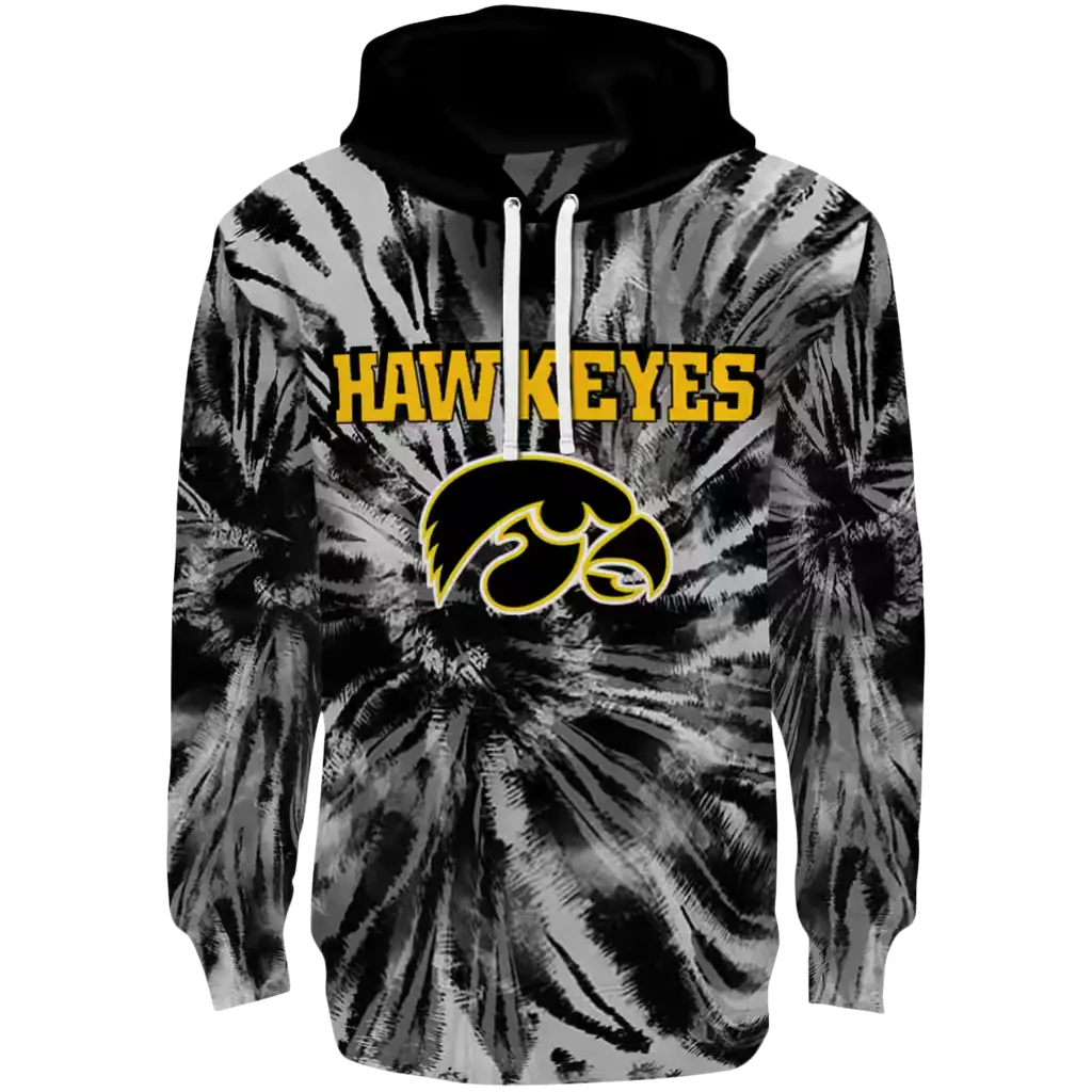 iowa hawkeyes tie dye pattern black hoodie best selling iowa hawkeyes tie dye pattern black hoodie best selling