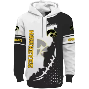 iowa hawkeyes triangular pattern black white hoodie best selling