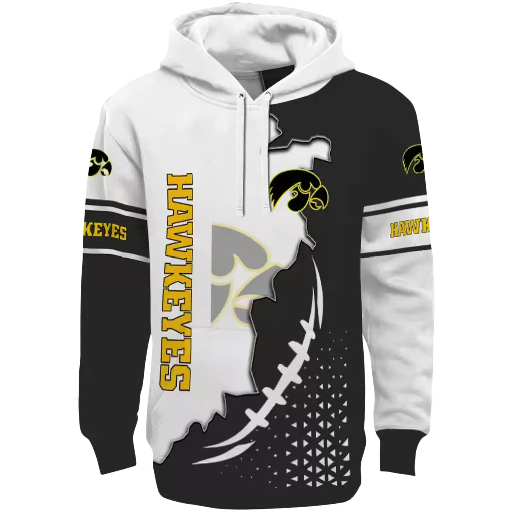 iowa hawkeyes triangular pattern black white hoodie best selling iowa hawkeyes triangular pattern black white hoodie best selling