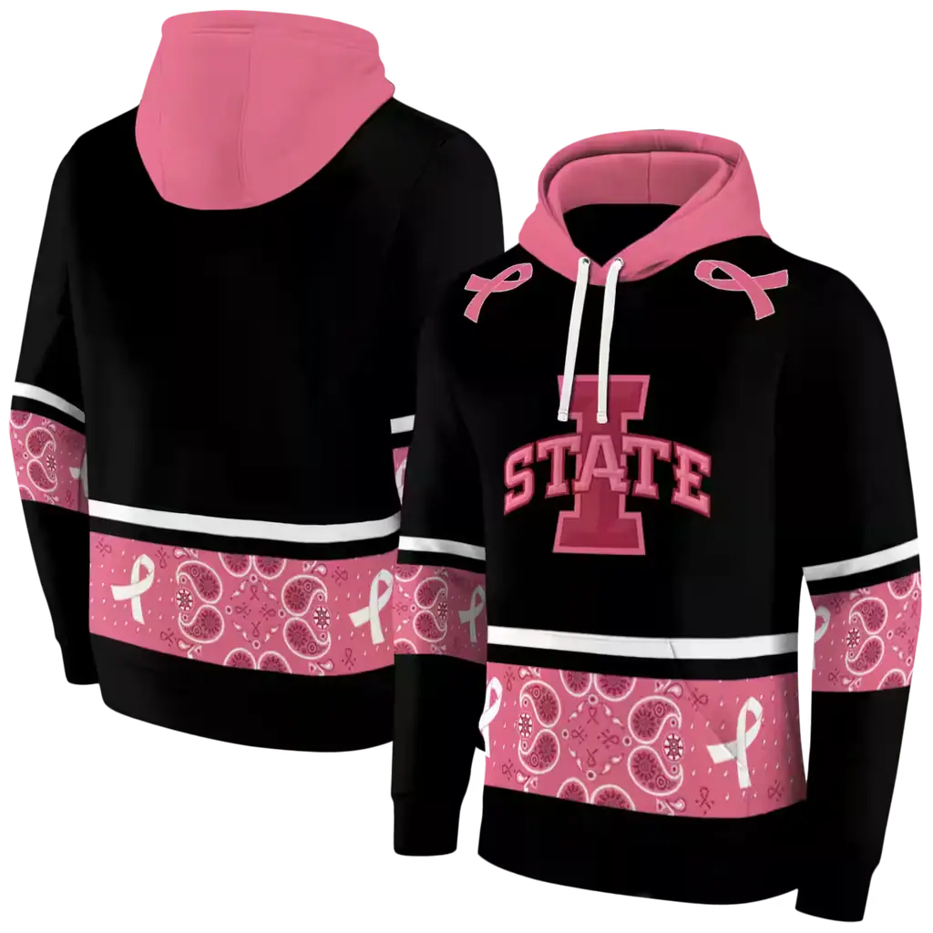 iowa state cyclones awareness ribbon black pink hoodie fashion forward iowa state cyclones awareness ribbon black pink hoodie fashion forward