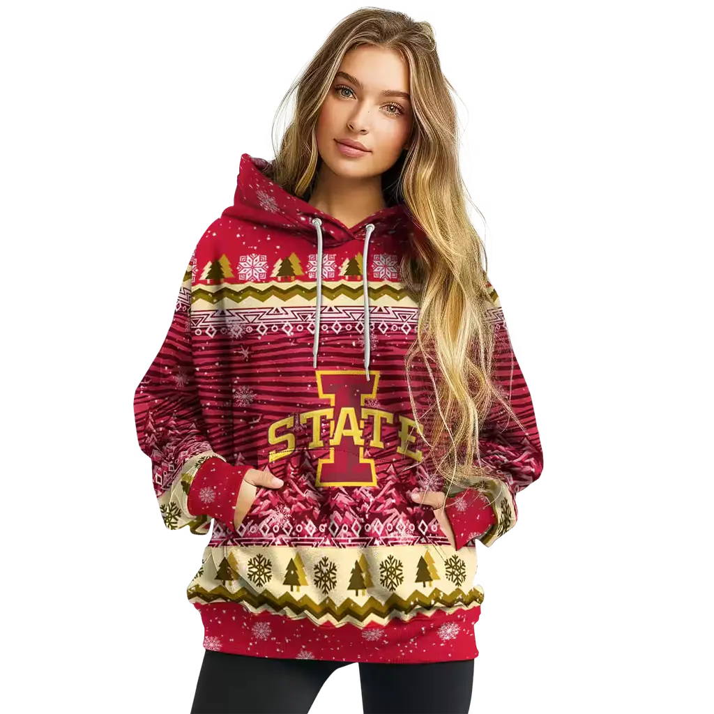 iowa state cyclones christmas trees red hoodie high quality iowa state cyclones christmas trees red hoodie high quality