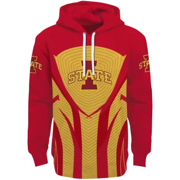 iowa state cyclones concentric lines red black hoodie best selling
