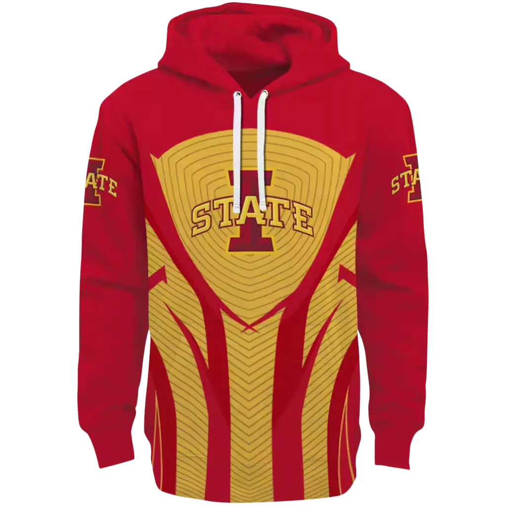 iowa state cyclones concentric lines red black hoodie best selling iowa state cyclones concentric lines red black hoodie best selling