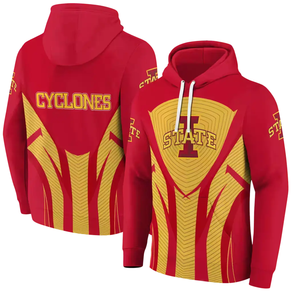 iowa state cyclones concentric lines red black hoodie fashion forward iowa state cyclones concentric lines red black hoodie fashion forward