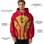 iowa state cyclones concentric lines red black hoodie best selling