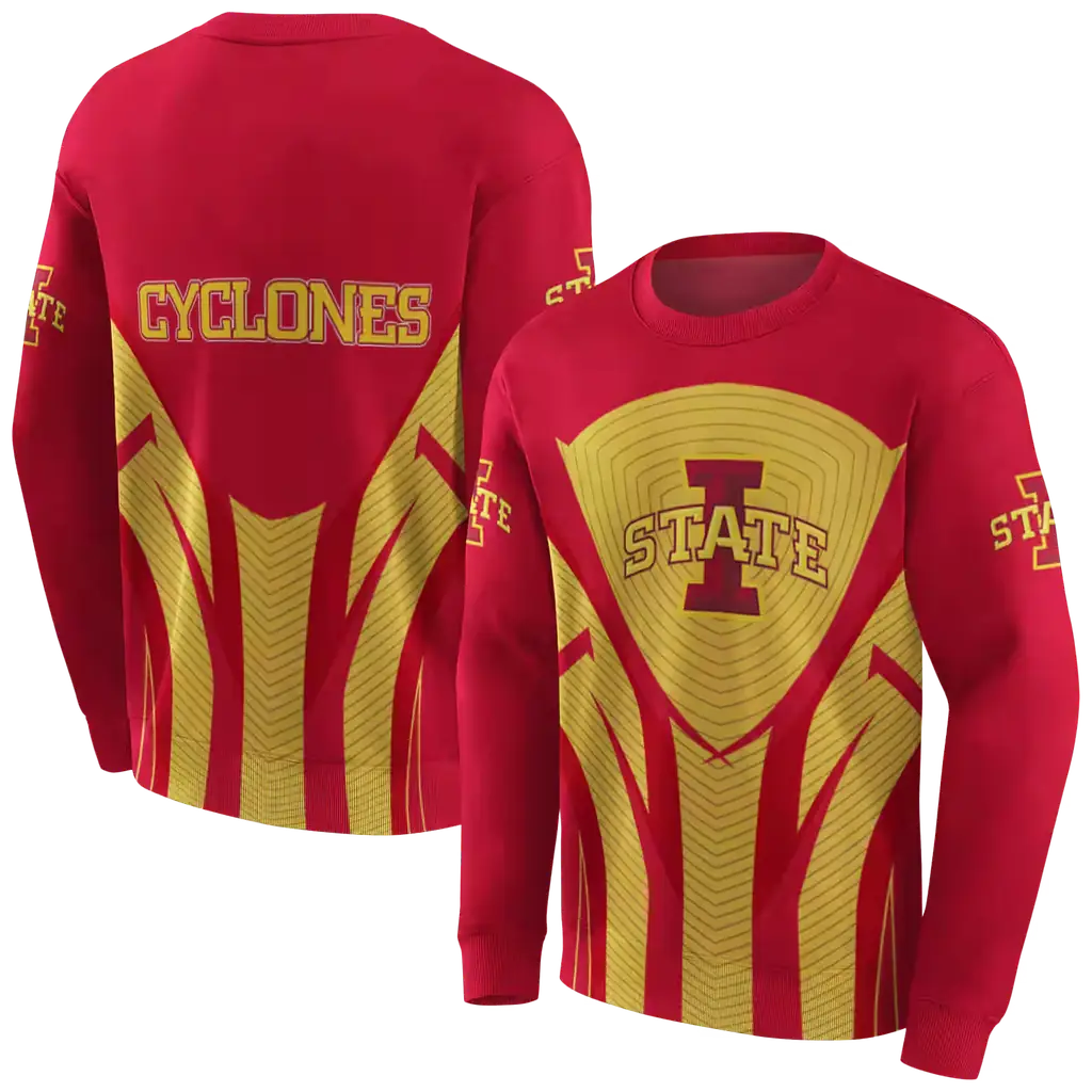iowa state cyclones concentric lines red black hoodie premium grade iowa state cyclones concentric lines red black hoodie premium grade