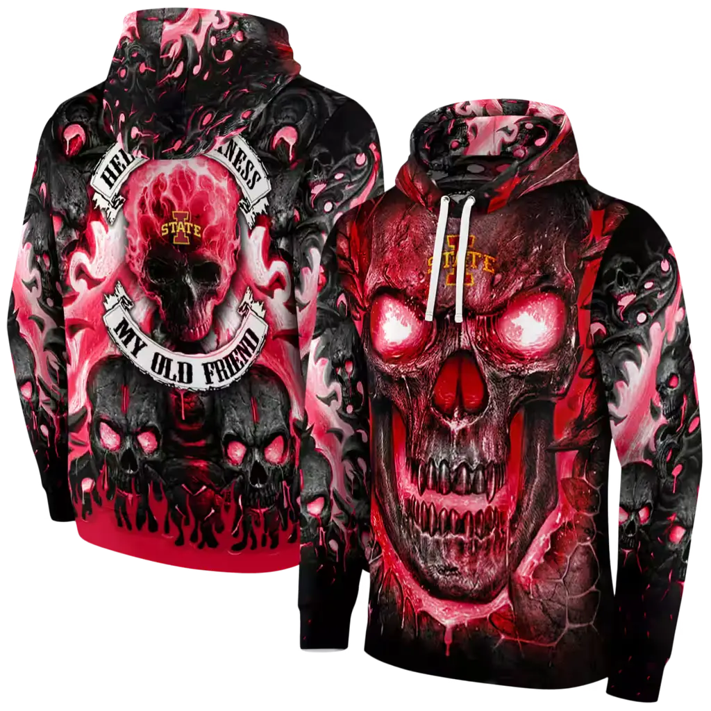 iowa state cyclones demonic skull red black hoodie fashion forward iowa state cyclones demonic skull red black hoodie fashion forward