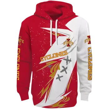 iowa state cyclones dynamic slash red white hoodie best selling