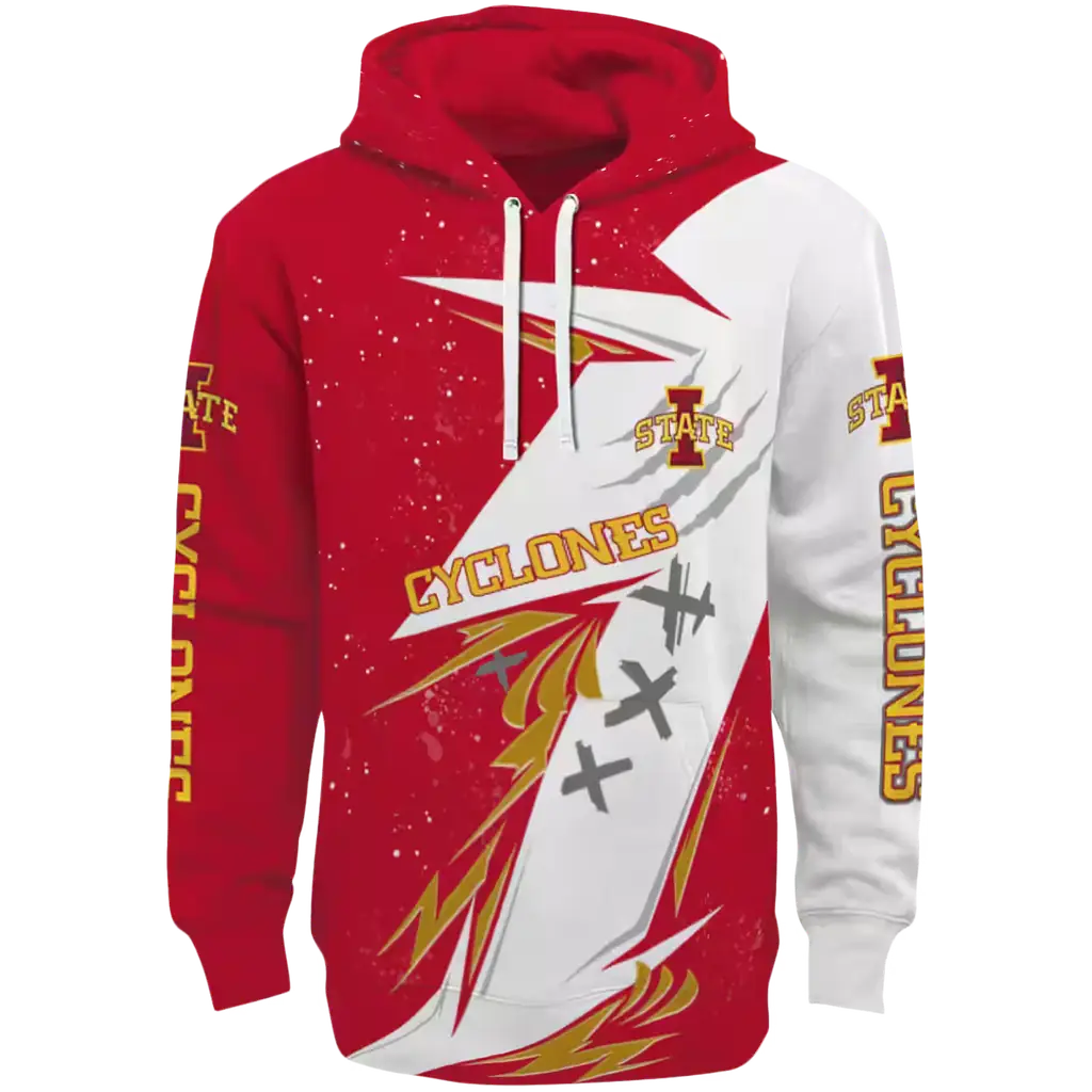 iowa state cyclones dynamic slash red white hoodie best selling iowa state cyclones dynamic slash red white hoodie best selling