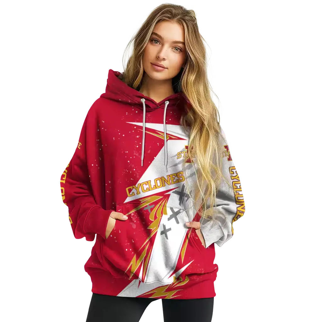 iowa state cyclones dynamic slash red white hoodie high quality iowa state cyclones dynamic slash red white hoodie high quality