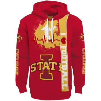 iowa state cyclones football heartbeat red hoodie best selling