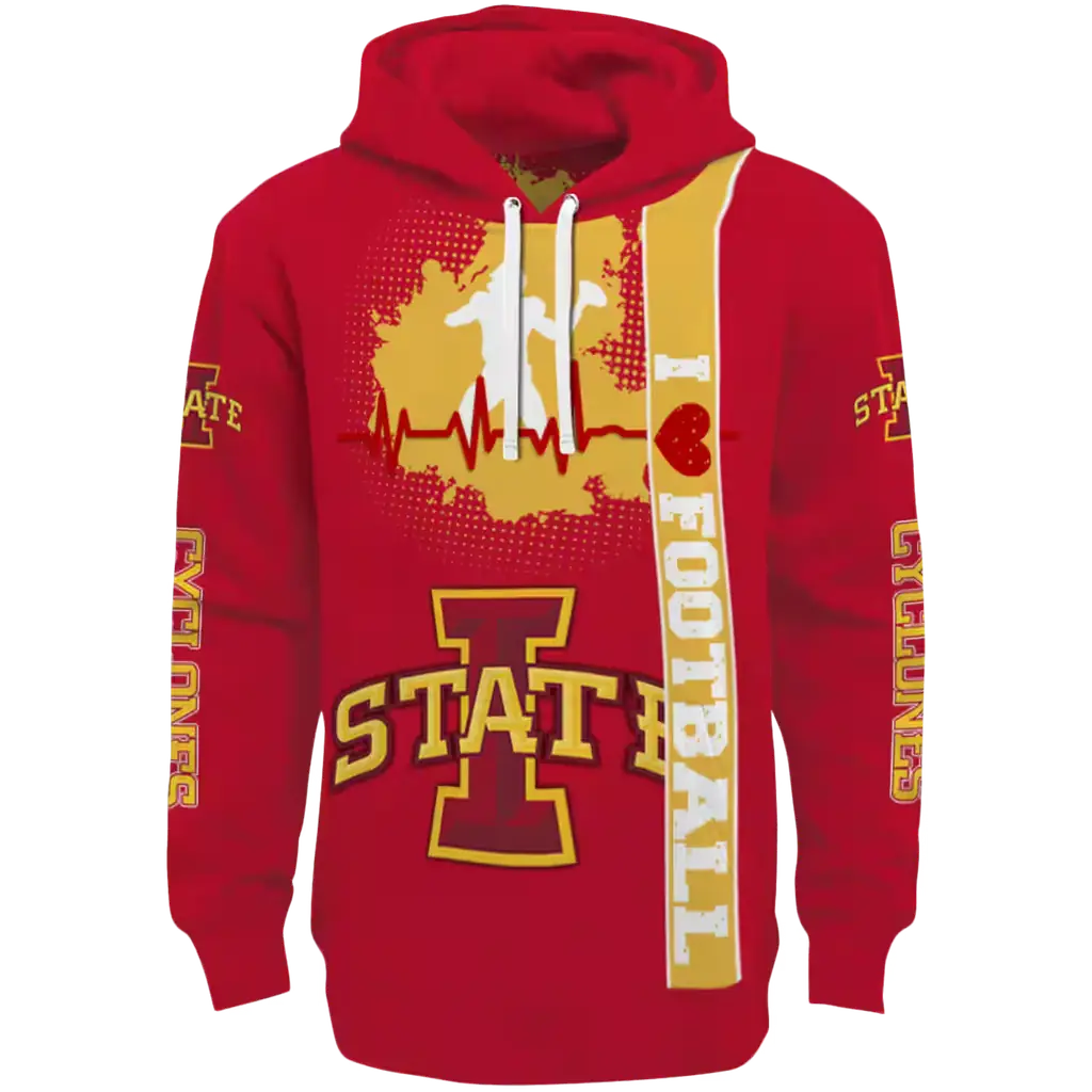 iowa state cyclones football heartbeat red hoodie best selling iowa state cyclones football heartbeat red hoodie best selling