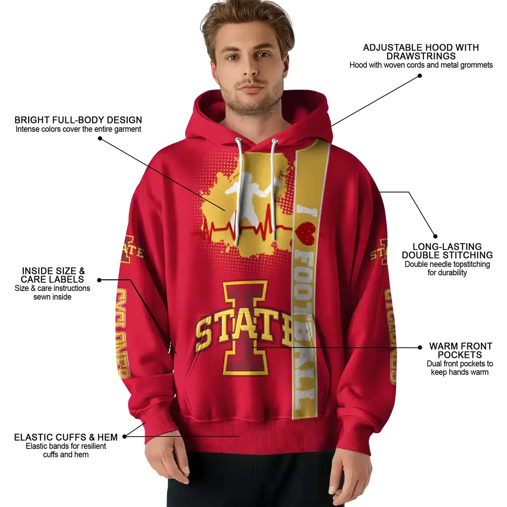 iowa state cyclones football heartbeat red hoodie latest model iowa state cyclones football heartbeat red hoodie latest model
