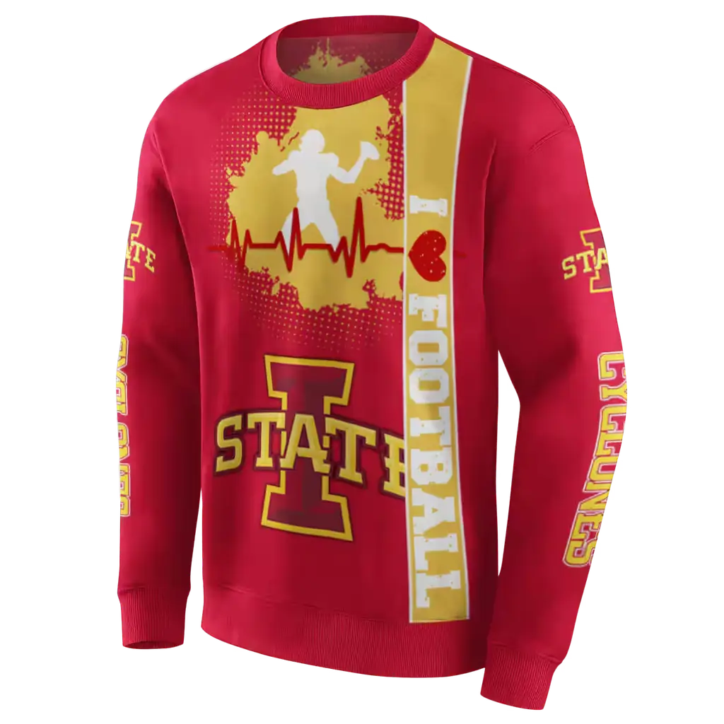 iowa state cyclones football heartbeat red hoodie new arrival iowa state cyclones football heartbeat red hoodie new arrival