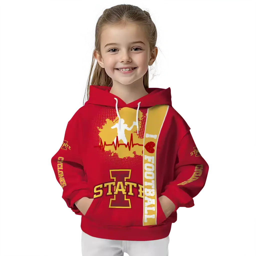 iowa state cyclones football heartbeat red hoodie top rated iowa state cyclones football heartbeat red hoodie top rated