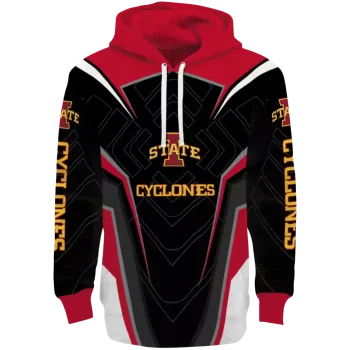 iowa state cyclones futuristic pattern red black hoodie best selling