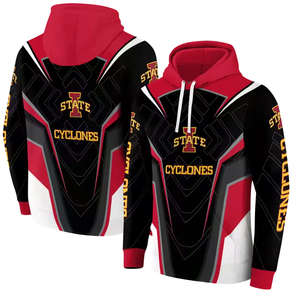 iowa state cyclones futuristic pattern red black hoodie fashion forward iowa state cyclones futuristic pattern red black hoodie fashion forward
