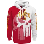 iowa state cyclones graphic punisher red white hoodie best selling