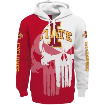 iowa state cyclones graphic punisher red white hoodie best selling
