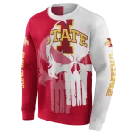 iowa state cyclones graphic punisher red white hoodie best selling